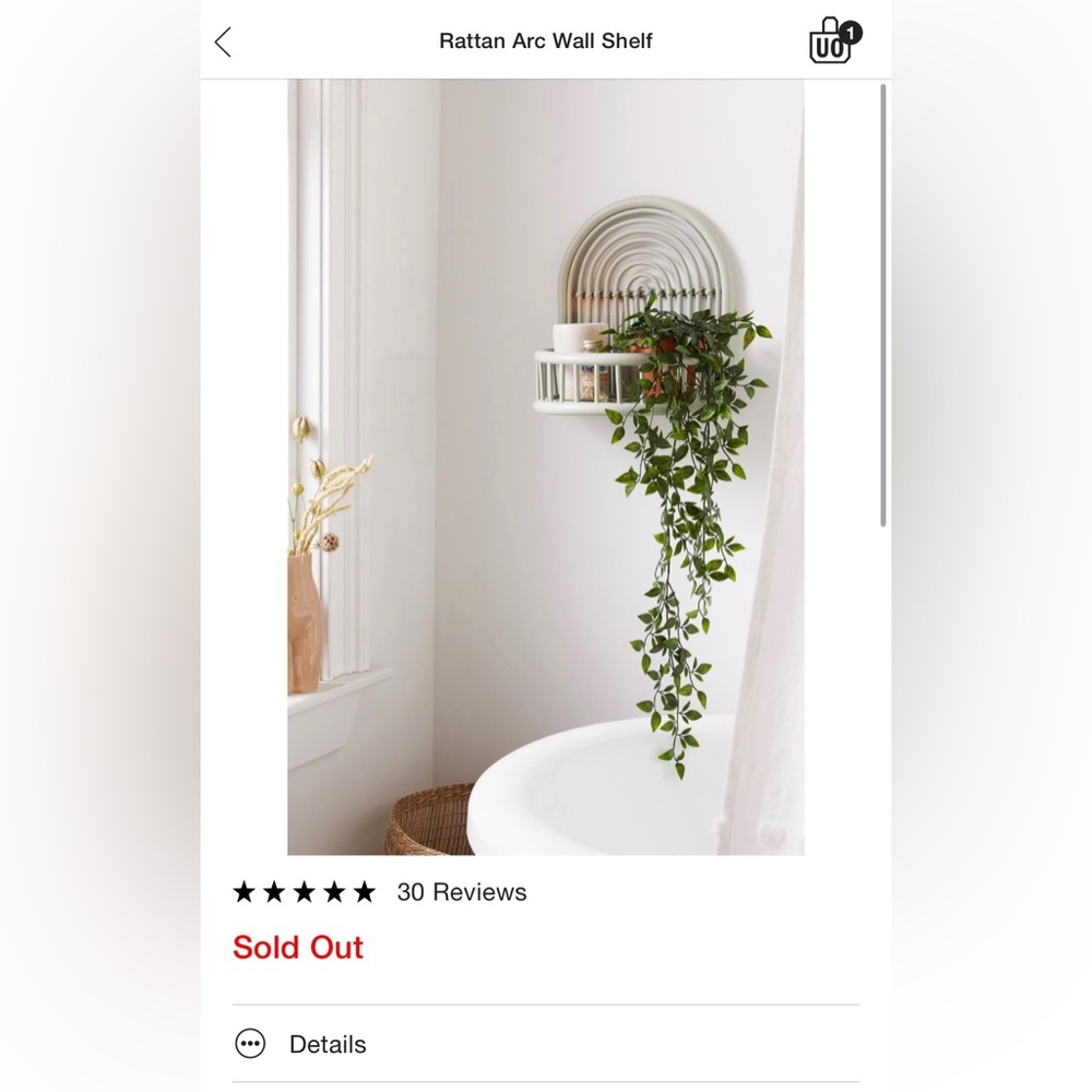 Urban outfitters / UO Rattan Arc Wall Shelf